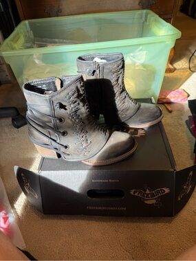 Freebird Cedrick, black distressed, size 10. Sold out online!